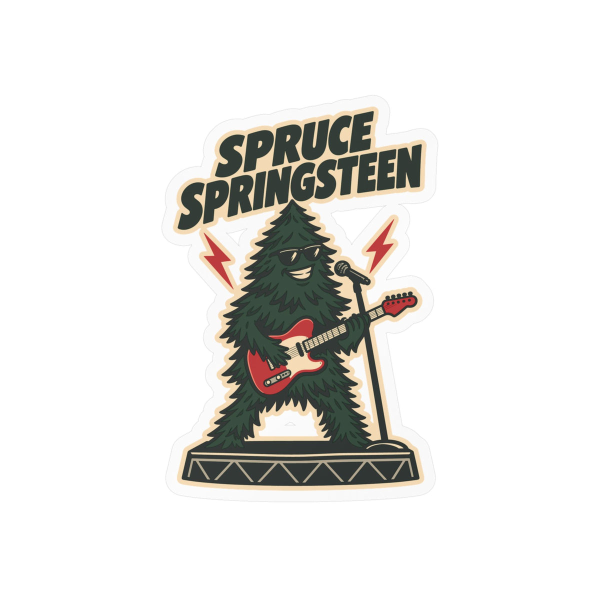 Tree Sticker Spruce Springsteen - Funny Tree Worker and Branch Manager Decals for Laptop and Water Bottle