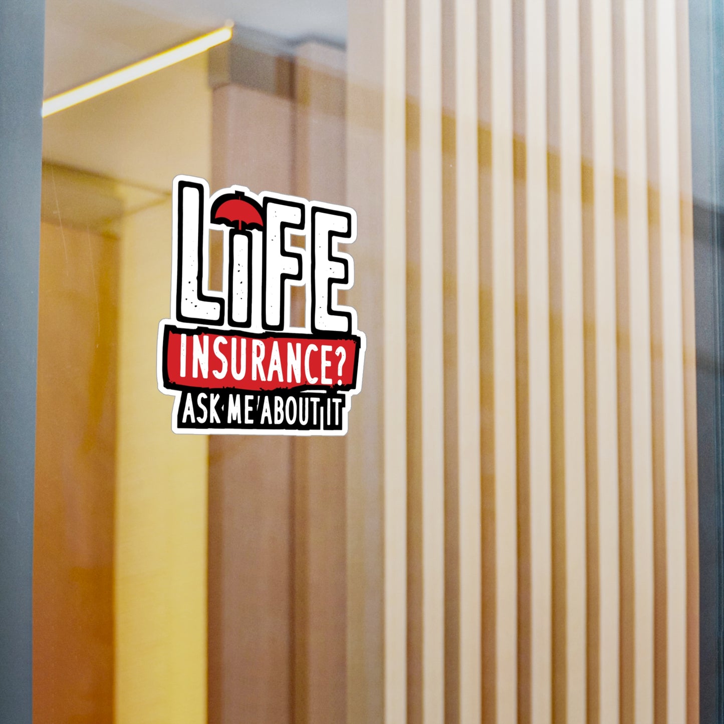 Life Insurance Ask Me About It - Insurance-agent Sticker for Laptop Sticker. Water Bottle Sticker, Vinyl Policy Decal - Insurance-agent Gift