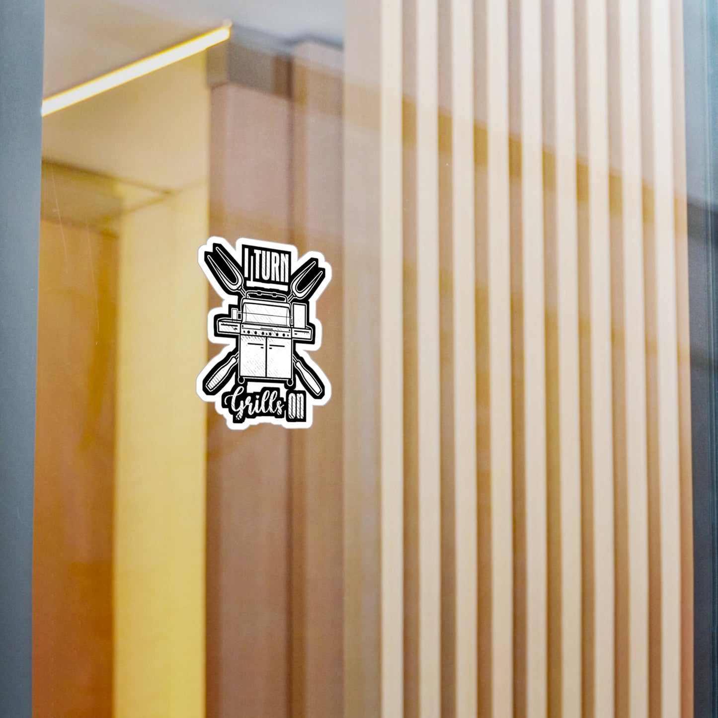 I Turn Grills On - Chef Sticker for Car Window Laptop Sticker. Water Bottle Sticker, Vinyl Culinary Decal, Cooking Sticker - Chef Gift