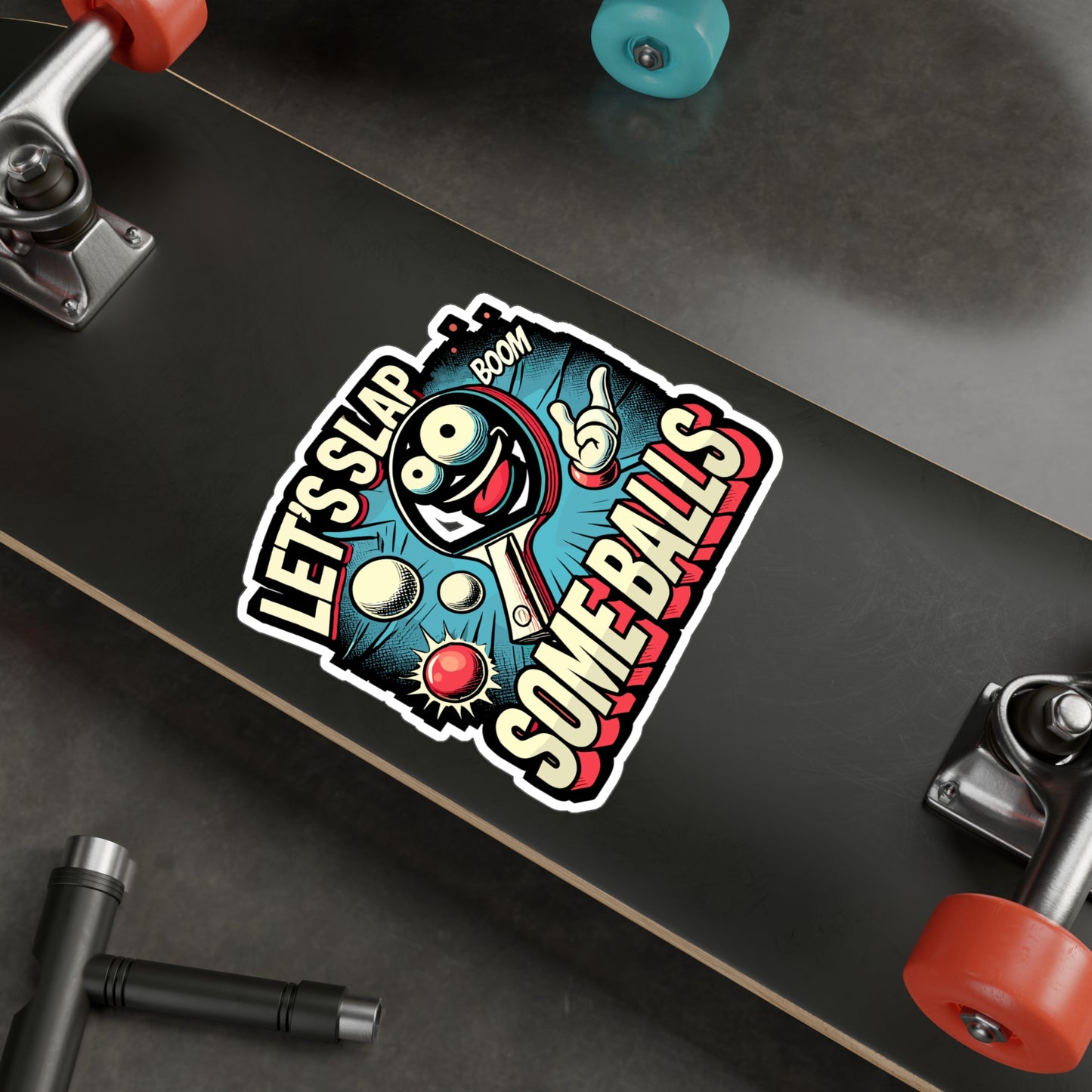 Let's Slap Some Balls - Ping pong Sticker for Laptop Sticker. Water Bottle Sticker, Vinyl Table tennis Decal - Ping pong Gift