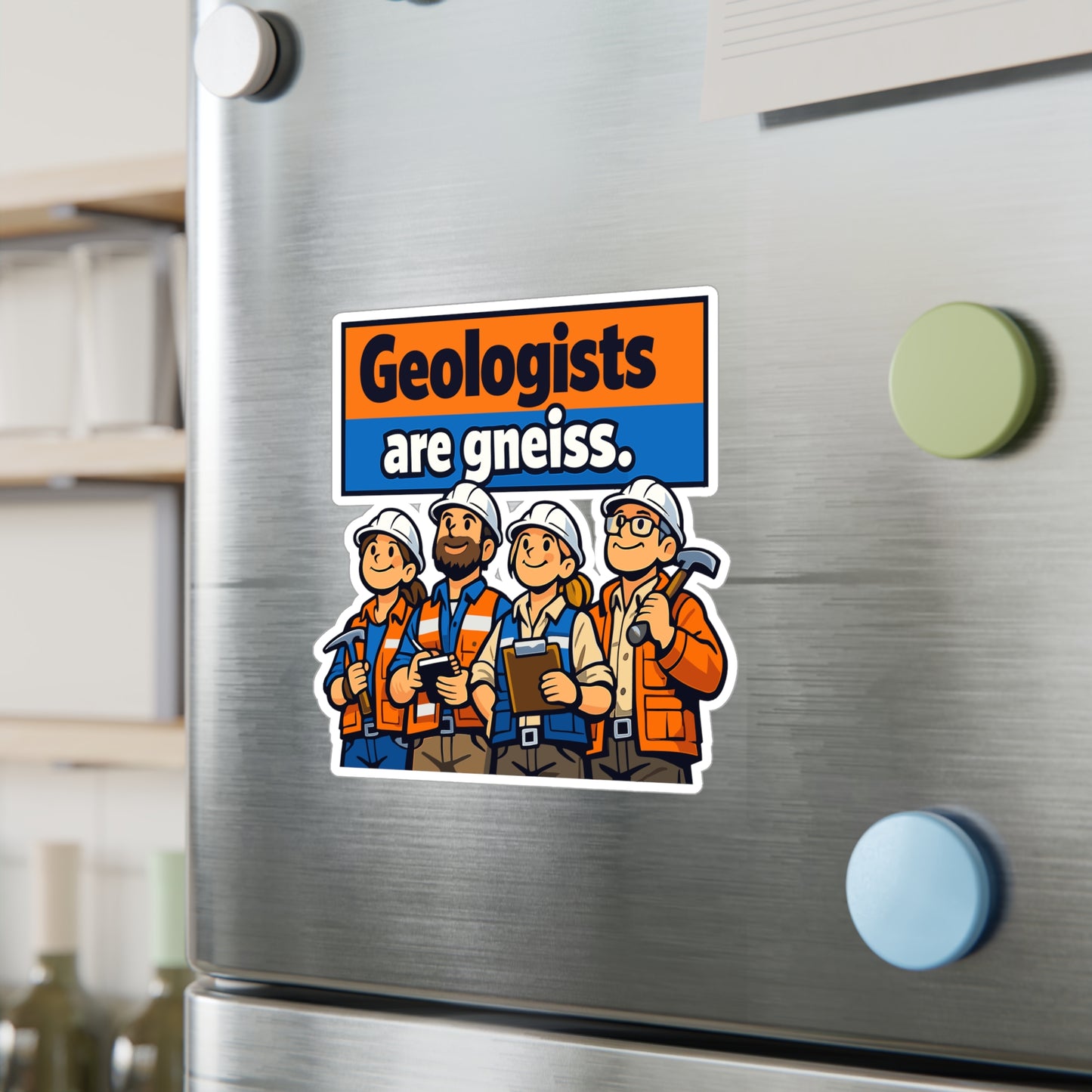 Geologie Sticker Funny “Geologists are gneiss” geology rocks minerals tectonics vinyl sticker decals waterproof for laptop water bottle