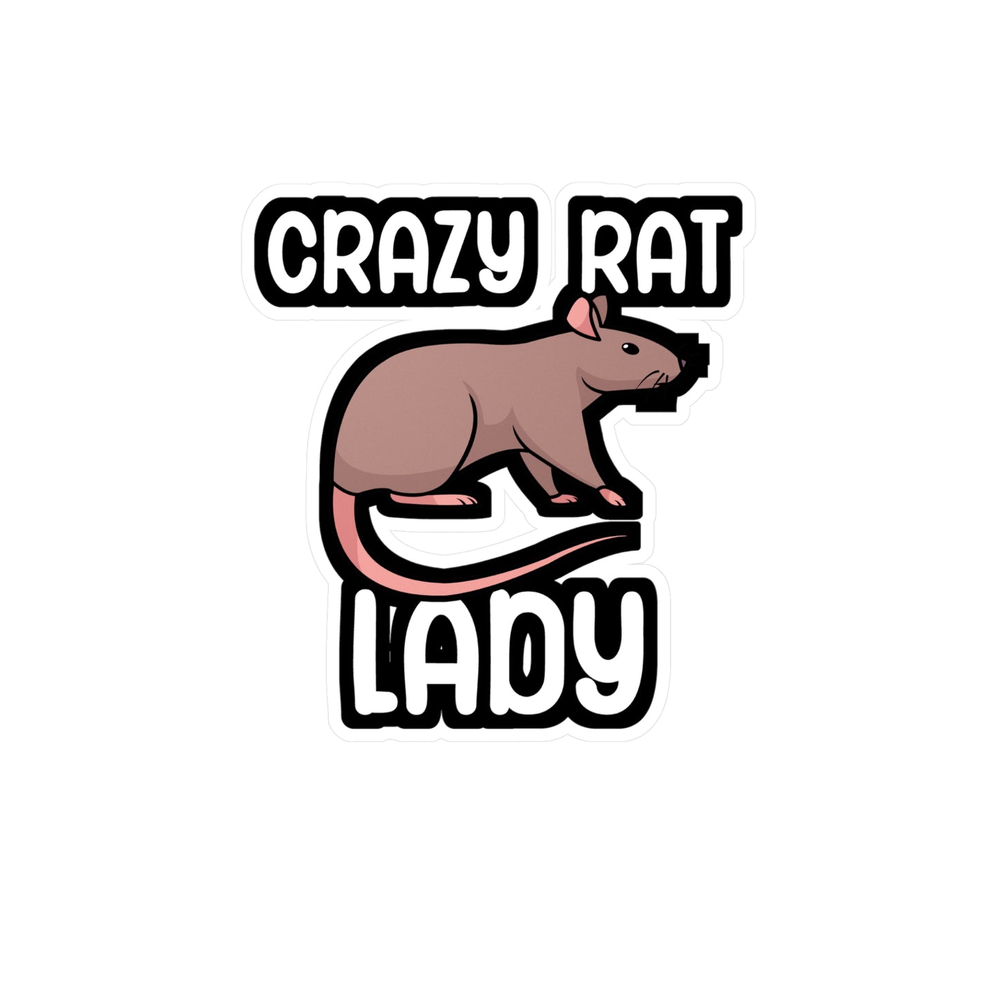 Crazy rat lady - Rat Sticker for Wall, Laptop, Window, Truck, Car Rat Gift Vinyl Rats Decal Sticker