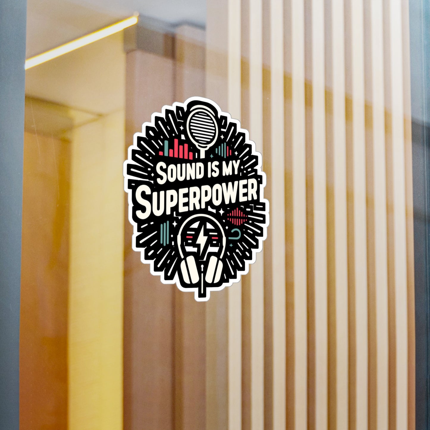 Sound is my superpower - Audio-engineer Sticker for Laptop Sticker. Water Bottle Sticker, Vinyl Monitor Decal - Audio-engineer Gift