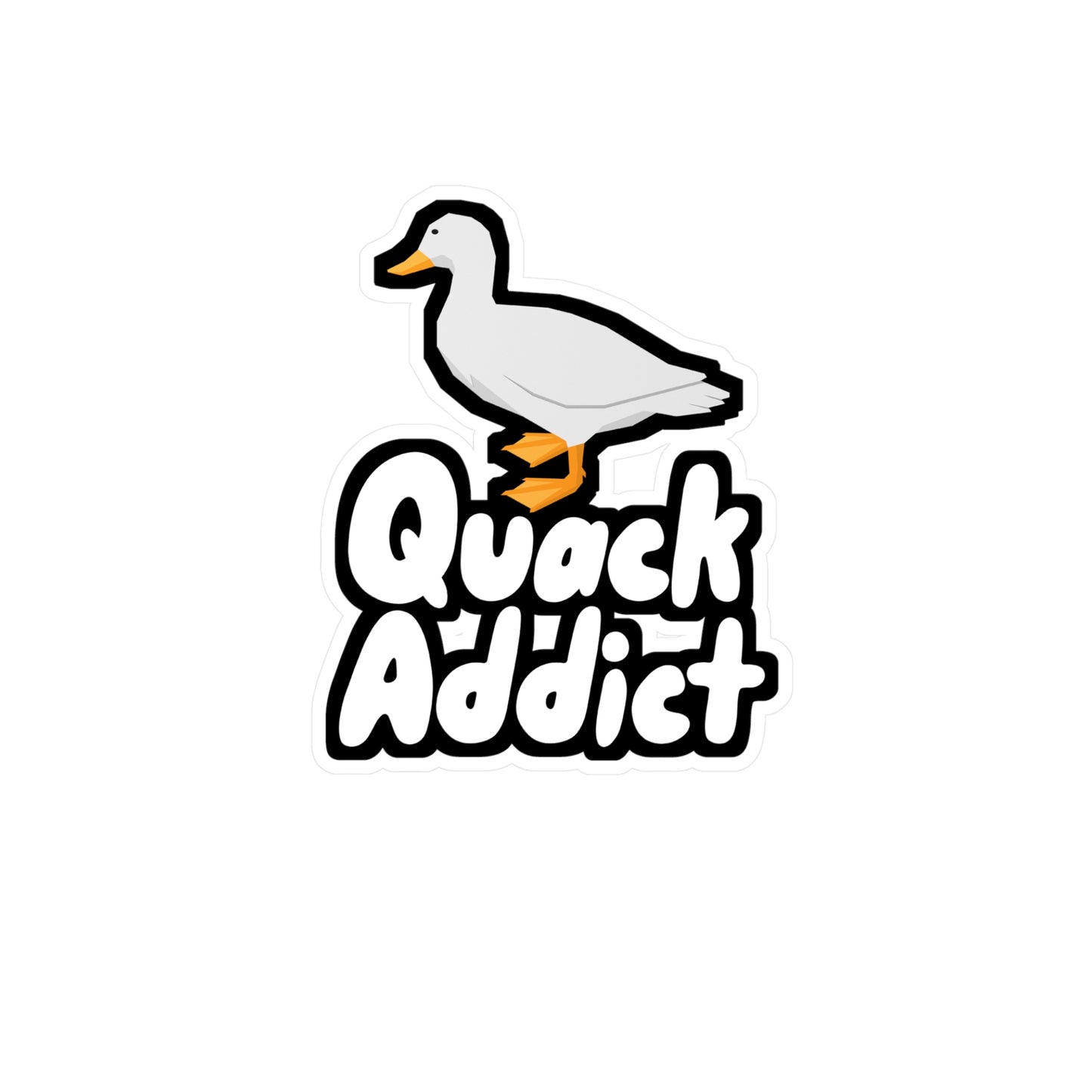 Quack Addict - Quack Sticker for Laptop, Wall, Window, Truck, Car Quack Gift Vinyl Rubber duck Decal Sticker