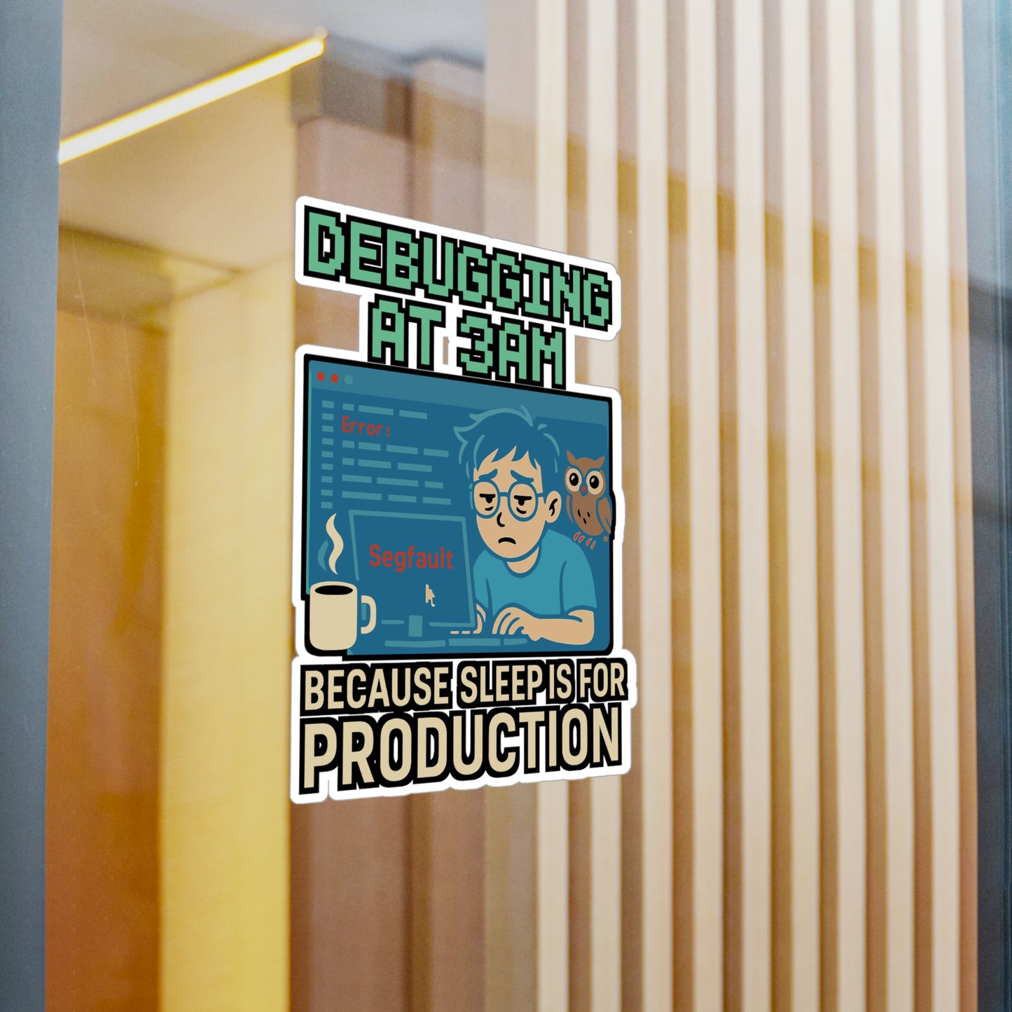 Debugging At 3AM - Programmer Sticker for Laptop or Water Bottle - Funny Gift for Developers, Coders, Tech Enthusiasts