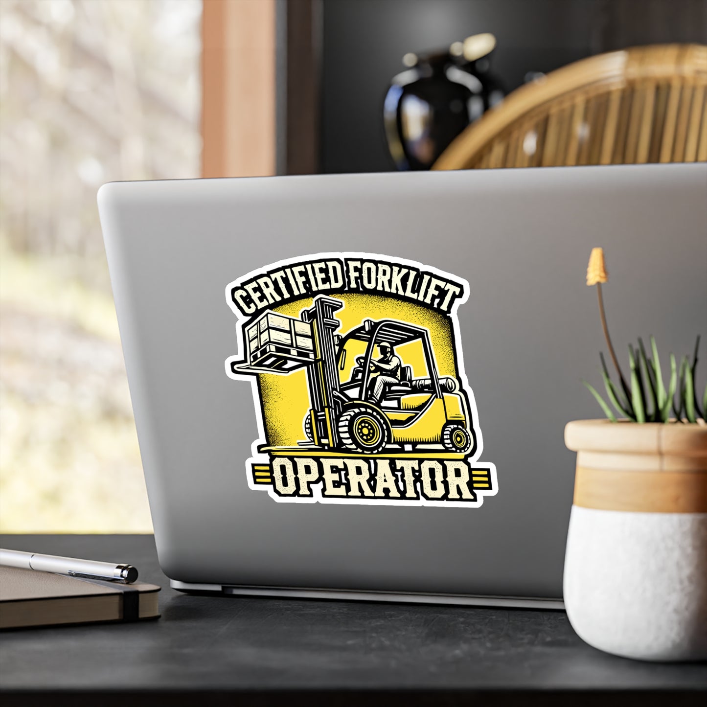 Certified Forklift Operator – Vinyl Sticker for Laptop or Water Bottle | Warehouse Driver Decal, Funny Forklift Gift