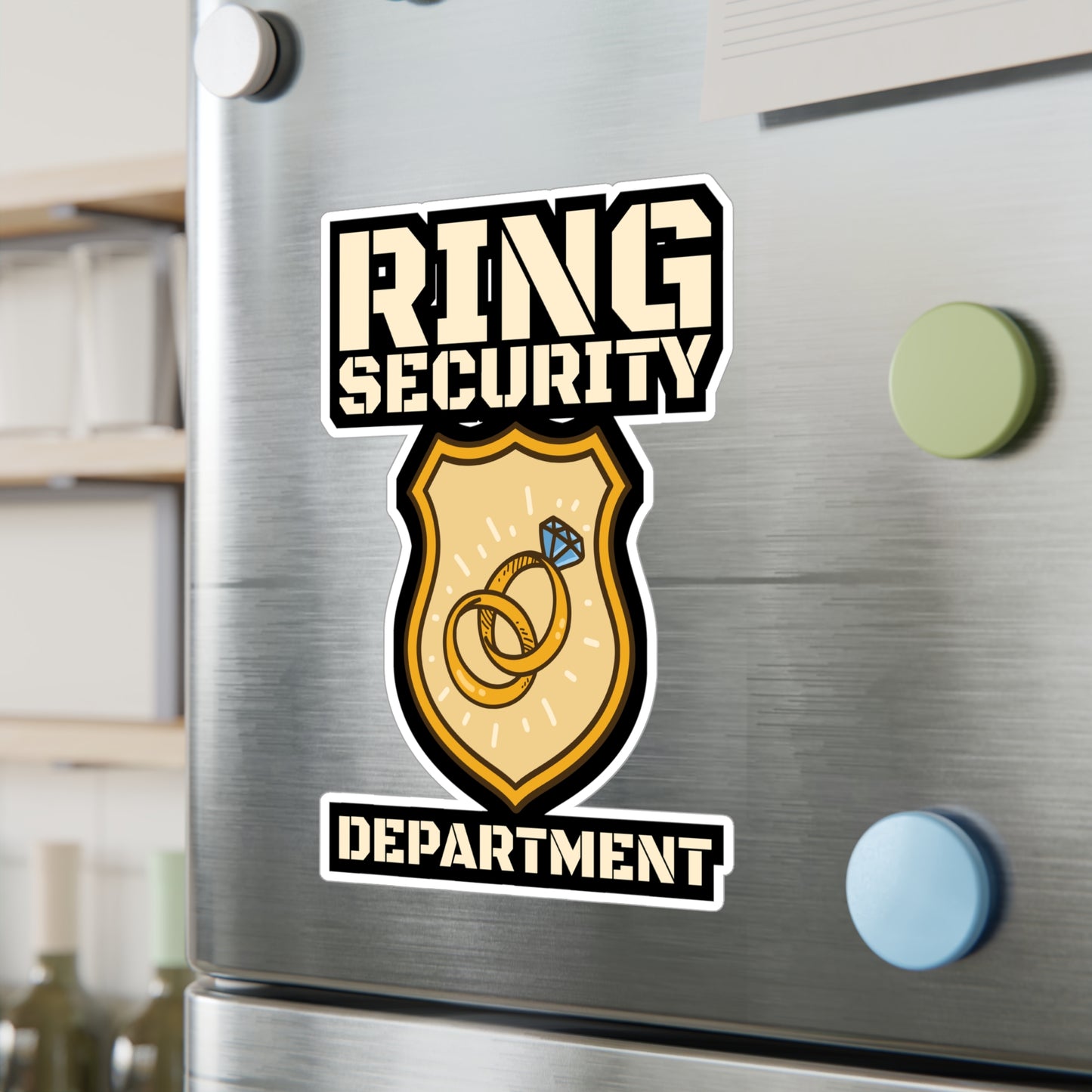Ring Security Department - Ring-bearer Sticker for Laptop Sticker. Water Bottle Sticker, Vinyl Excavator Decal - Ring-bearer Gift