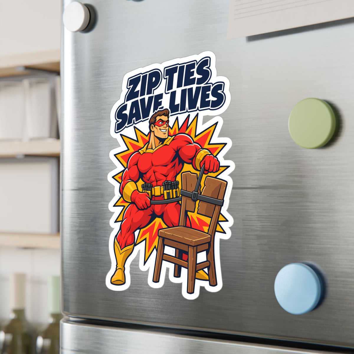 Upcycling Sticker - Zip Ties Save Lives, Recycling Art for Sustainability Fans, Laptop and Water Bottle Decals