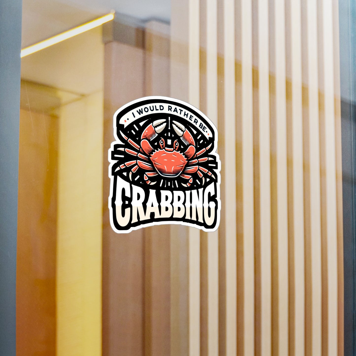 I Would Rather Be Crabbing - Crab Sticker for Laptop Sticker. Water Bottle Sticker, Vinyl Crabbing Decal - Crab Gift