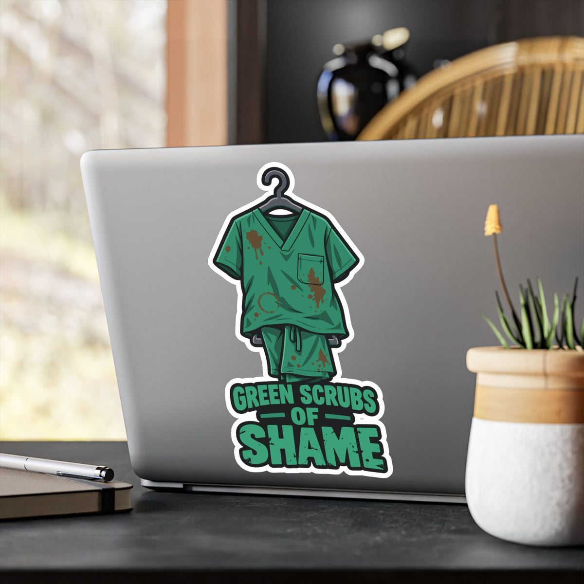 Nurse Sticker – Green Scrubs of Shame Decals for Nursing Students, Nursing School Degree Gifts, Waterproof Vinyl for Laptop