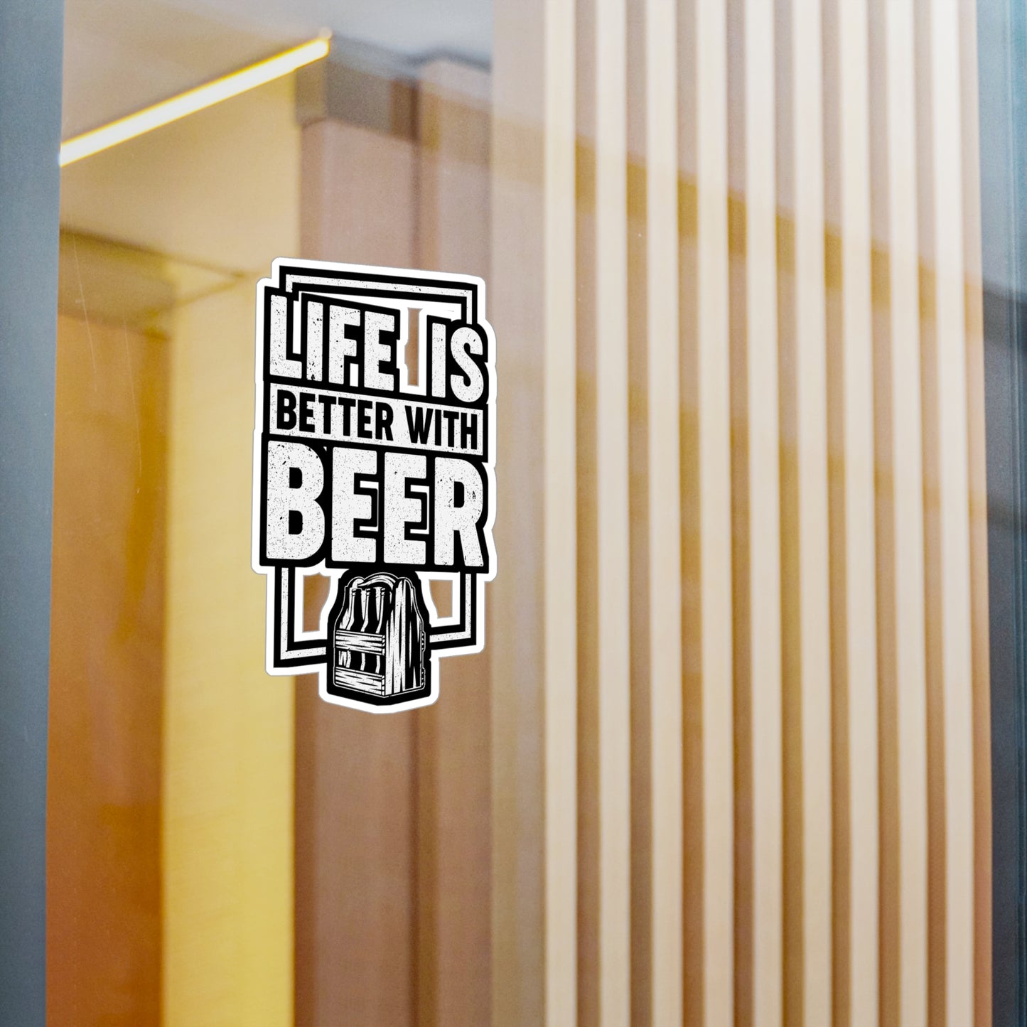 Life Is Better With Beer - Beer Sticker for Laptop Sticker. Water Bottle Sticker, Vinyl Alcohol Decal - Beer Gift