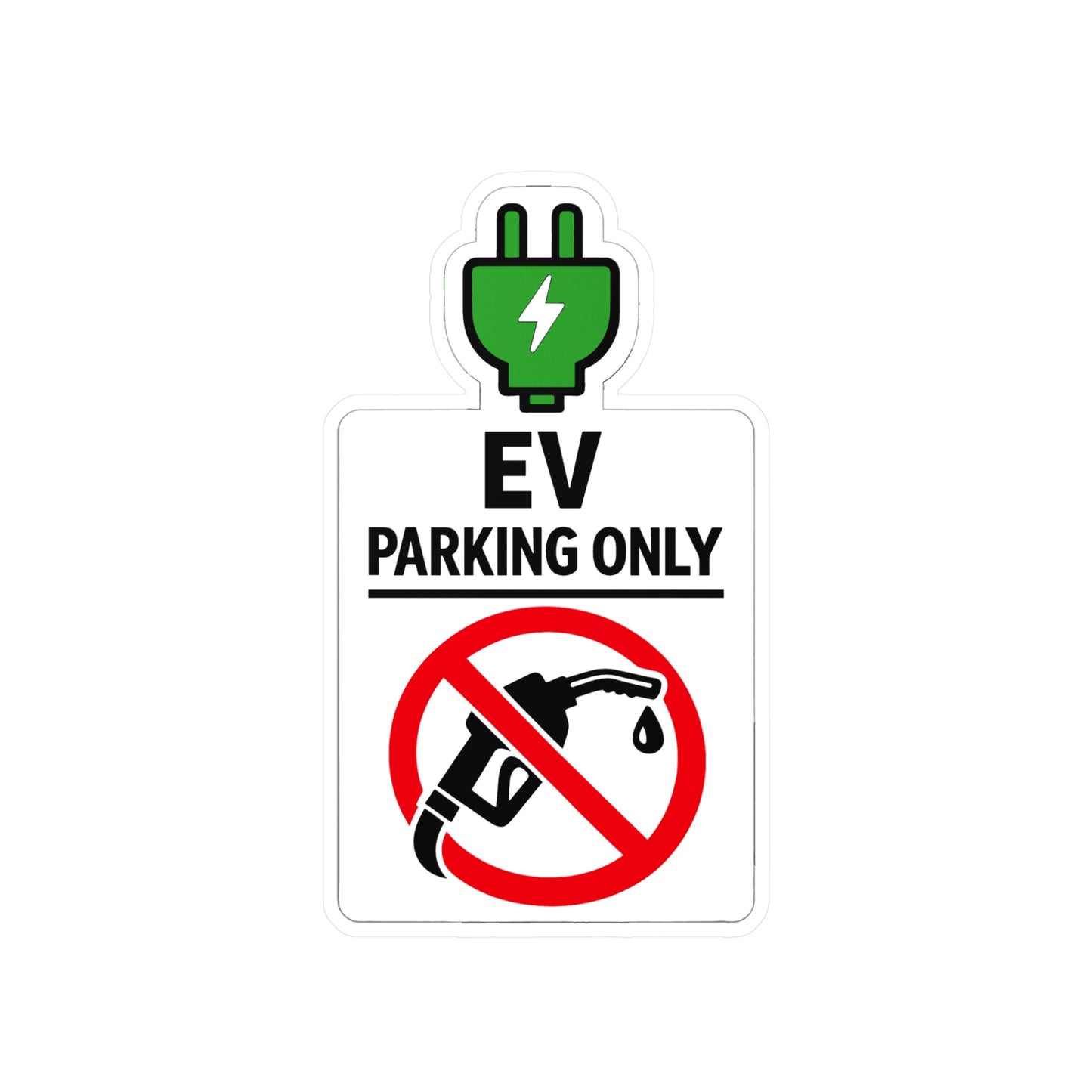 Electric Car Sticker EV Parking Only Decals, Waterproof Vinyl for Laptop Water Bottle, Electric Vehicle Rechargeable Battery Design
