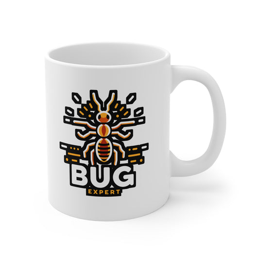 Bux Expert - Entomology Mug for Coffee 11oz. Entomology Cup, White ceramic, Pin Mug, Entomologist Tea Cup - Entomology Gift