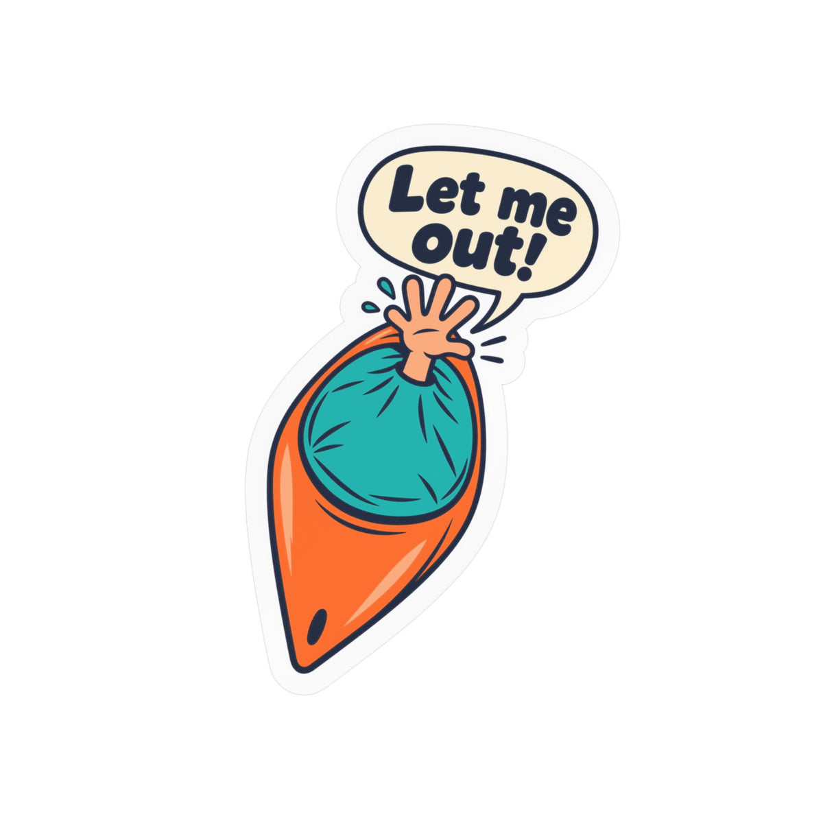 Kayak Sticker "Let me out!" - Funny Kayaking and Rowing Decals for a Kayaker's Laptop or Water Bottle