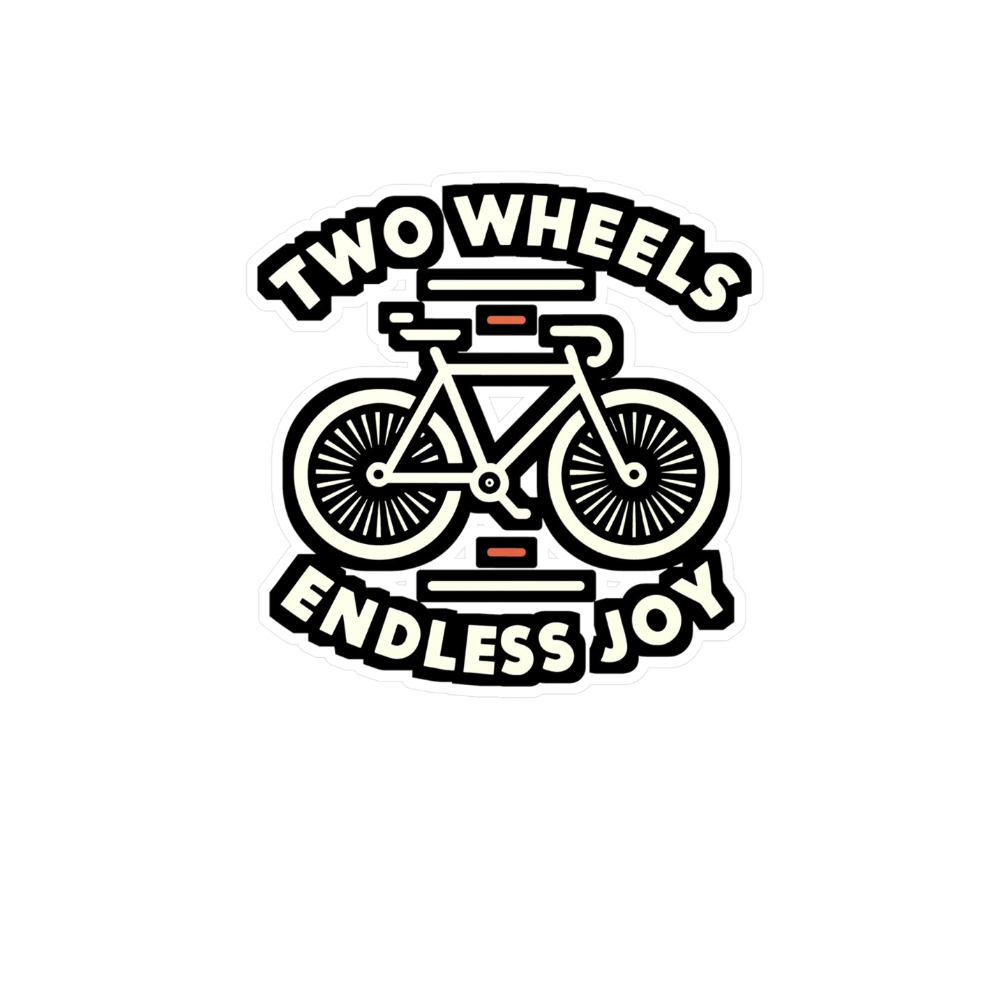 Two wheels, endless joy - Cycling Sticker for Laptop Sticker. Water Bottle Sticker, Vinyl Cyclist Decal - Cycling Gift