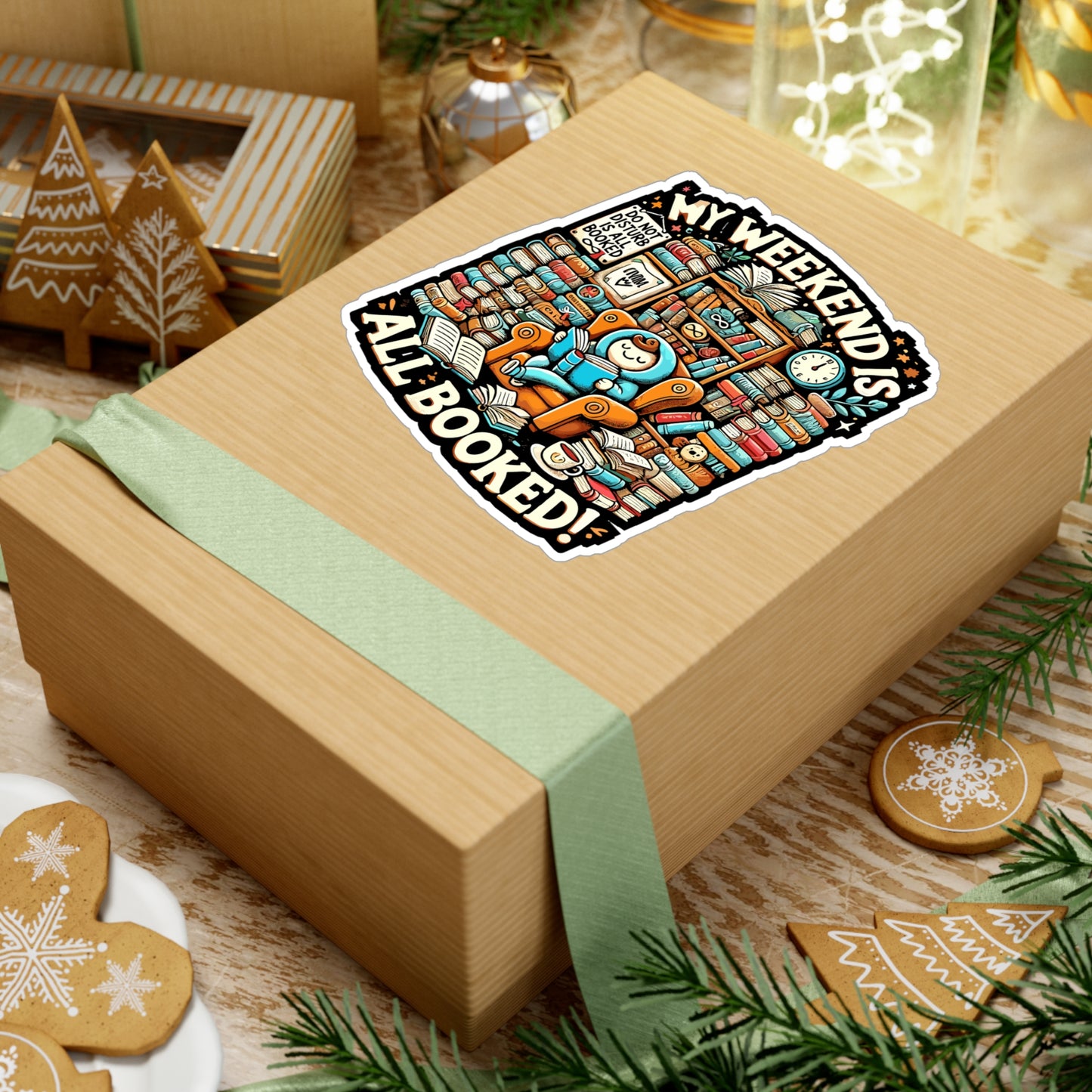 My Weekend is All Booked - Book lover Sticker for Laptop Sticker. Water Bottle Sticker, Vinyl Reading Decal - Book lover Gift