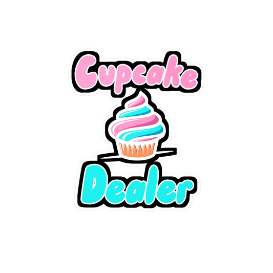 Cupcake Dealer - Cupcake Sticker for Wall, Laptop, Window, Truck, Car Cupcake Gift Vinyl Cake Decal Sticker