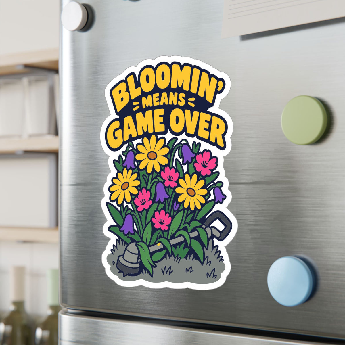 Plants Sticker - Bloomin Means Game Over, Dandelion decals for Nature Lovers and Friendship Gifts, Laptop & Water Bottle