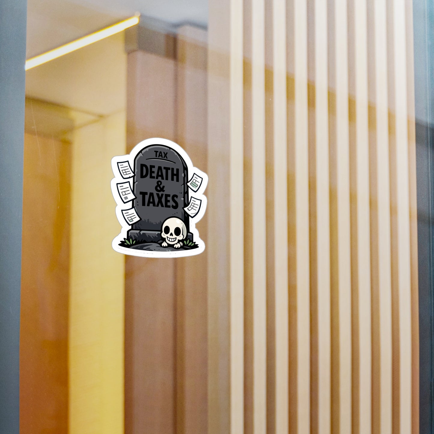 Accountant Sticker Death & Taxes Funny Balance Spreadsheet Amortization Vinyl Waterproof sticker decals for Laptop Water Bottle