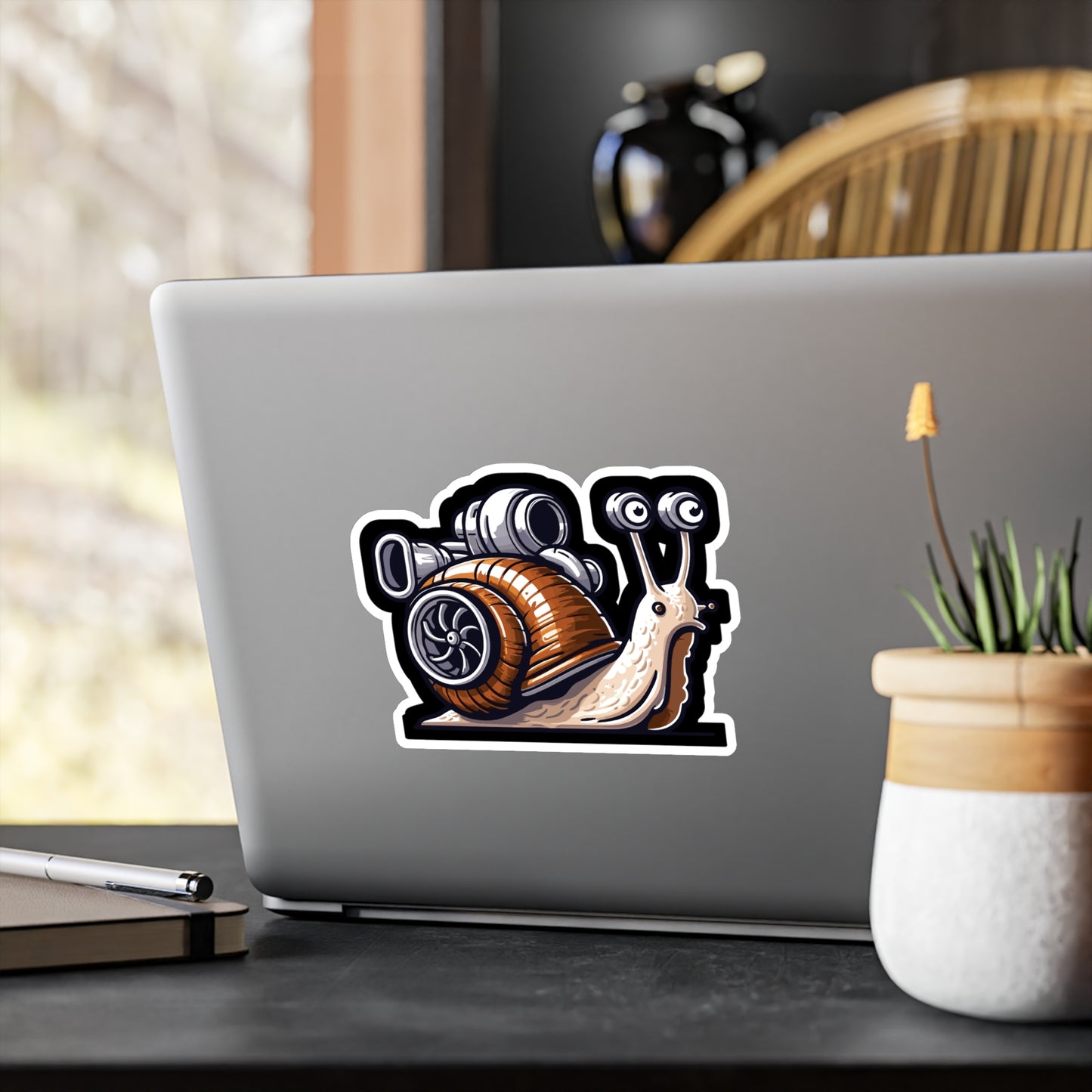 Car Turbocharger Snail - Funny Sticker for Car Window Laptop Sticker. Water Bottle Sticker, Vinyl Humor Decal, Quote Sticker - Funny Gift