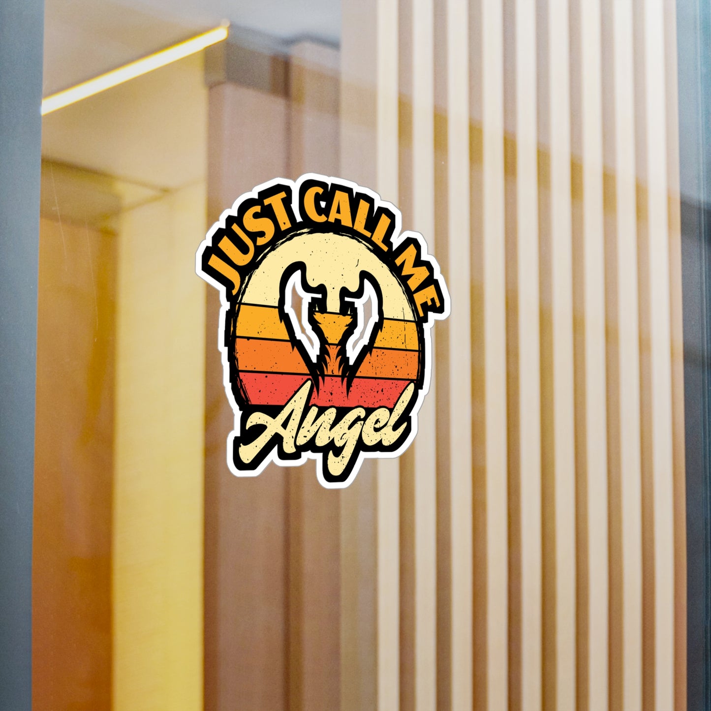 Just Call Me Angel - Angel Sticker for Car Window Laptop Sticker. Water Bottle Sticker, Vinyl Aesthetic Decal, Cute Sticker - Angel Gift