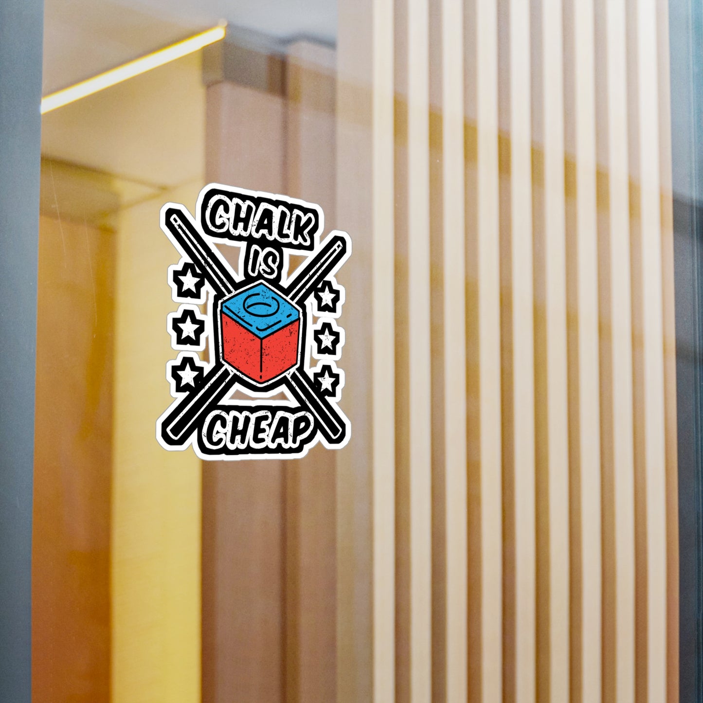 Chalk Is Cheap - Billiards Sticker for Car Window Laptop Sticker. Water Bottle Sticker, Vinyl Pool Decal, Chalk Sticker - Billiards Gift