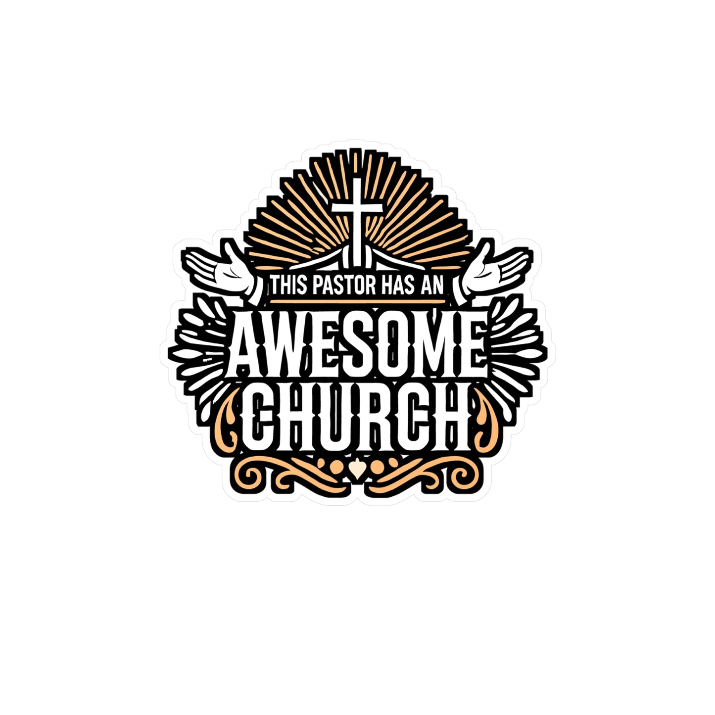 This Pastor Has An Awesome Church – Vinyl Sticker for Laptop or Water Bottle | Ministry Gift, Pastor Appreciation Decal