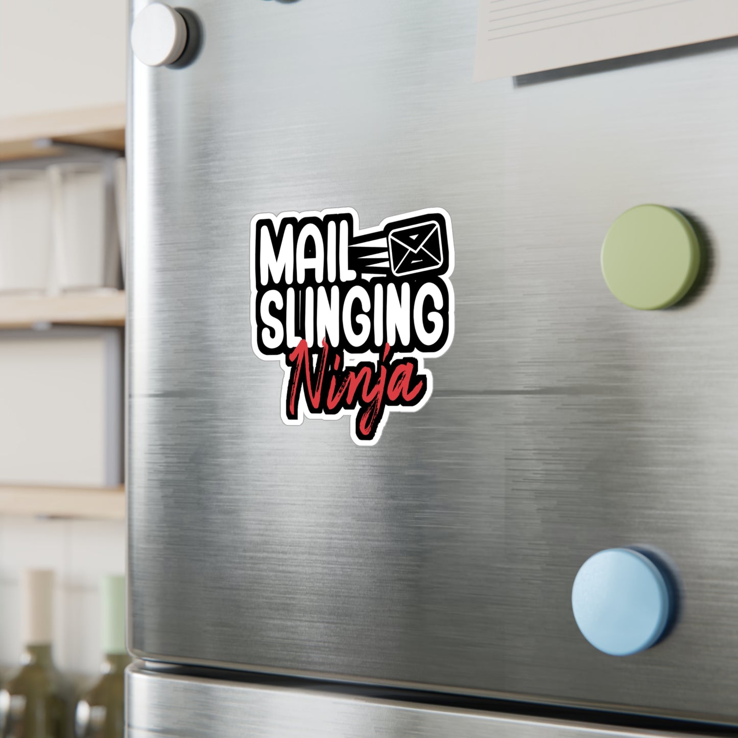 Mail slinging ninja - Postal worker Sticker for Wall, Laptop, Window, Truck, Car Postal worker Gift Vinyl Funny postal worker Decal Sticker