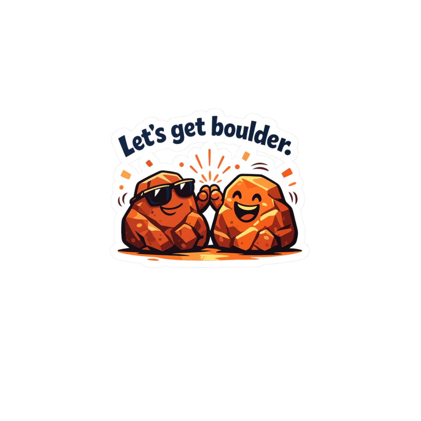 Geologie Sticker “Let's get boulder.” Funny Geology Rocks Minerals Tectonics Decals, Waterproof Vinyl for Laptop Water Bottle