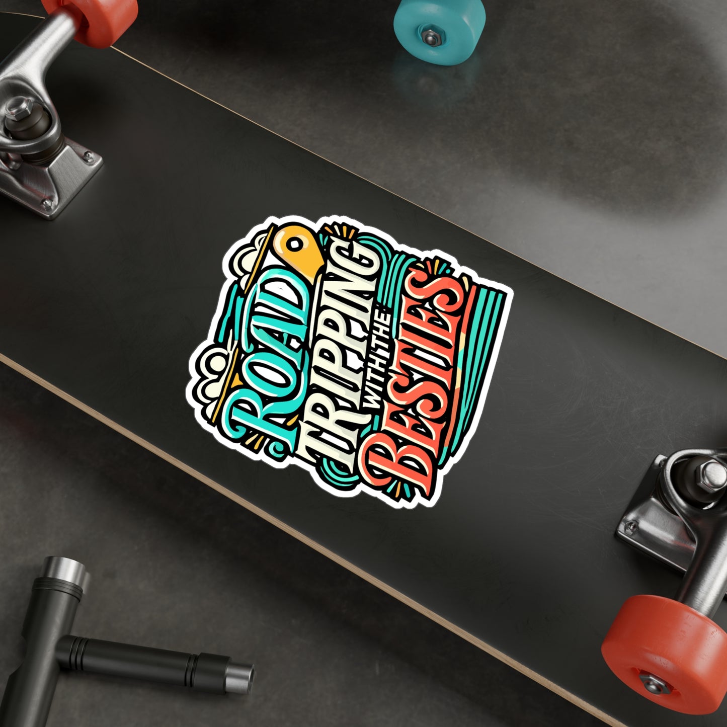 Road Tripping With The Besties – Vinyl Sticker for Laptop, Water Bottle, Car | Fun Summer Travel Gift