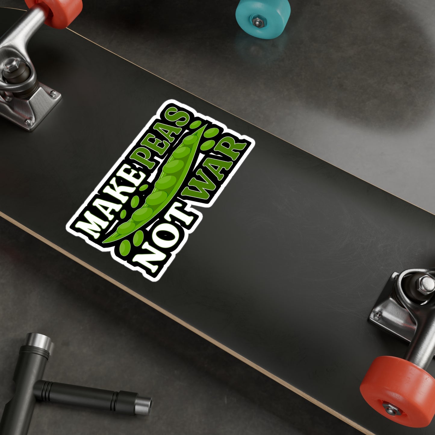 Make peas, not war - Plant-based Sticker for Laptop Sticker. Water Bottle Sticker, Vinyl Vegan Decal - Plant-based Gift