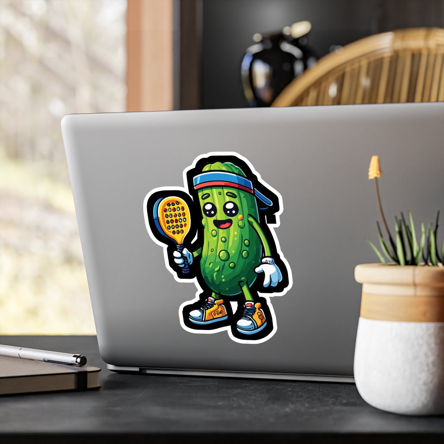 Cucumber Pickleball Player - Pickleball Sticker for Laptop Sticker. Water Bottle Sticker, Vinyl Dink Decal - Pickleball Gift