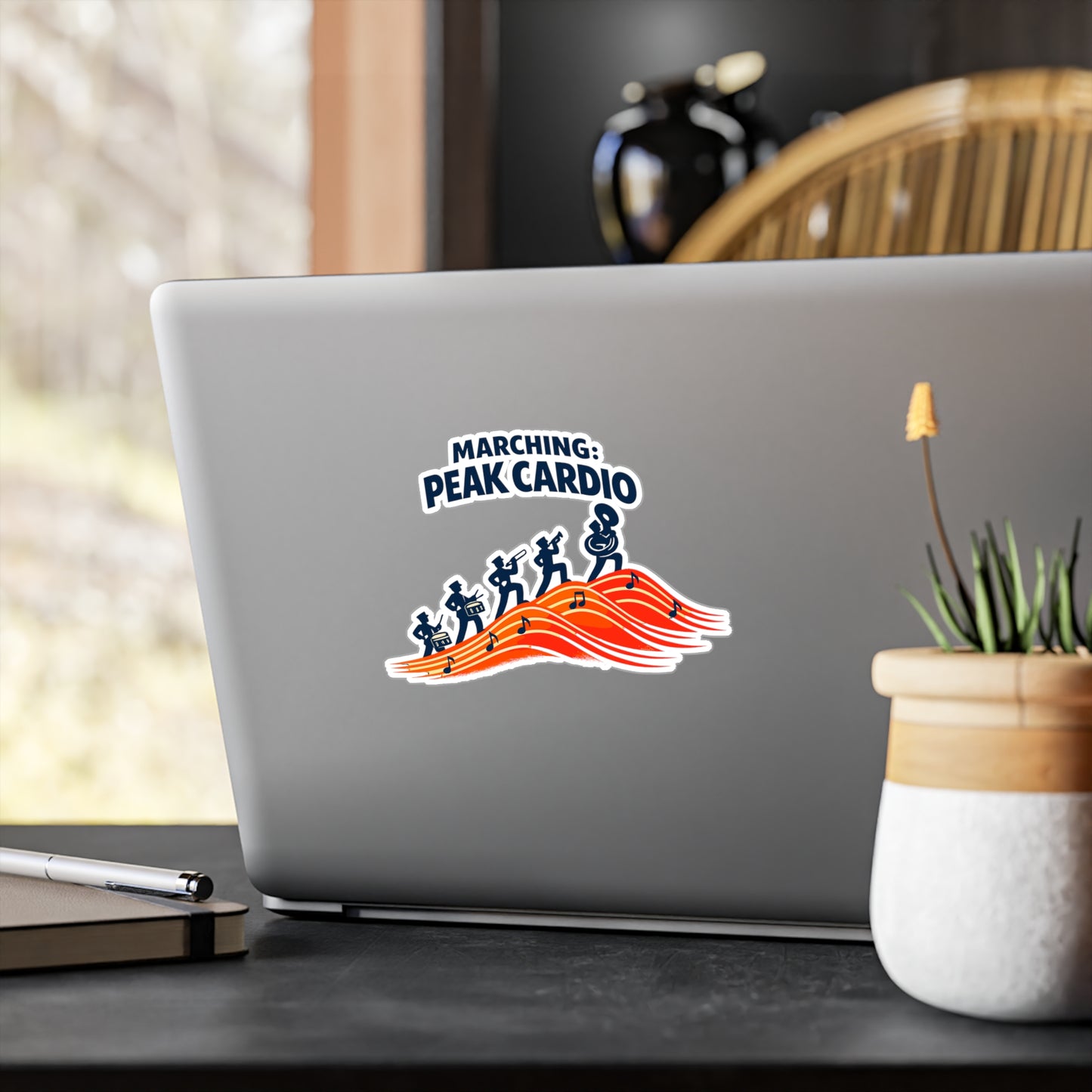 Marching Band Sticker Marching: Peak Cardio, Waterproof Vinyl sticker decals for Laptop Water Bottle, Drummer Band Director Mellophone Gift