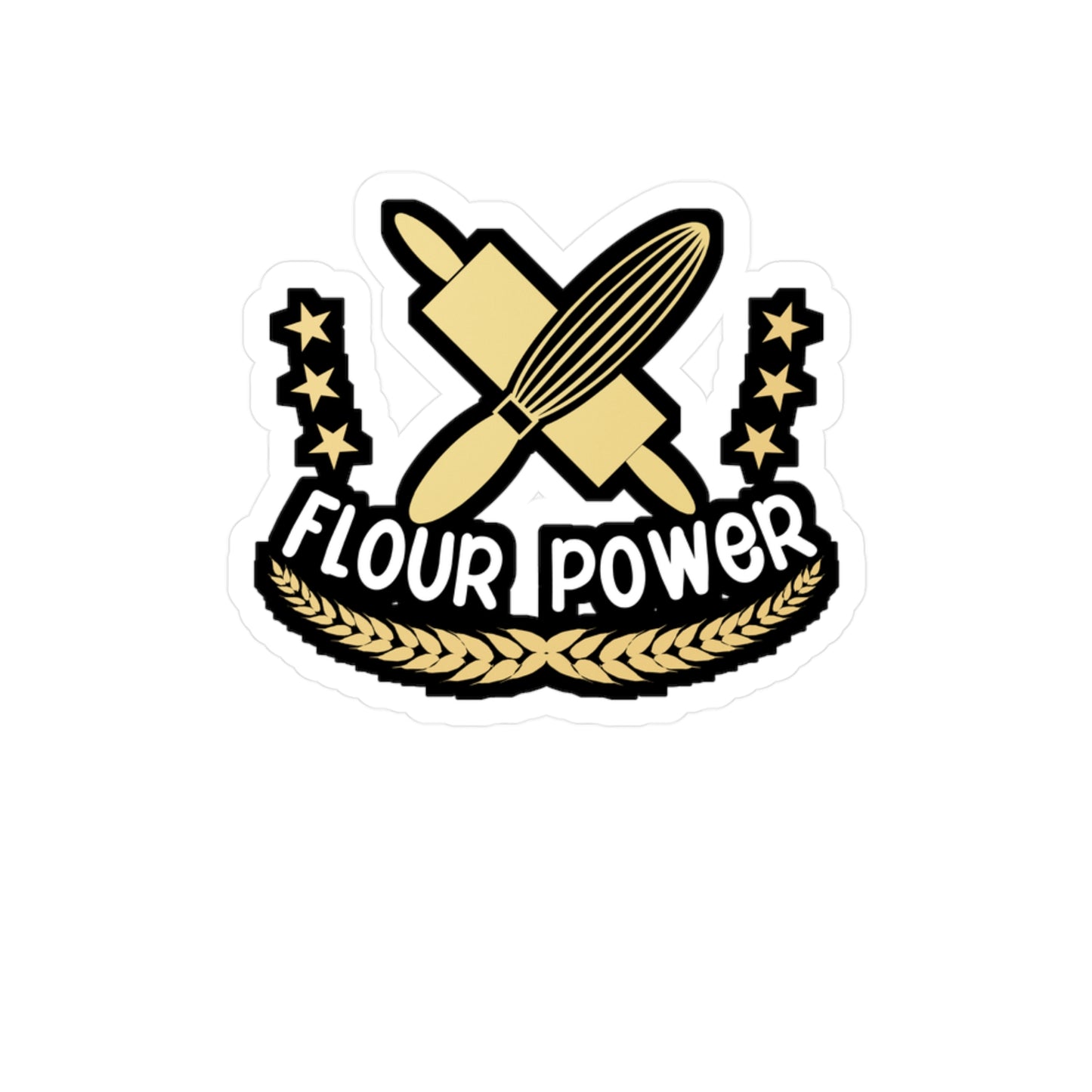 Flour power - Baker Sticker for Wall, Laptop, Window, Truck, Car Baker Gift Vinyl Bread lover Decal Sticker