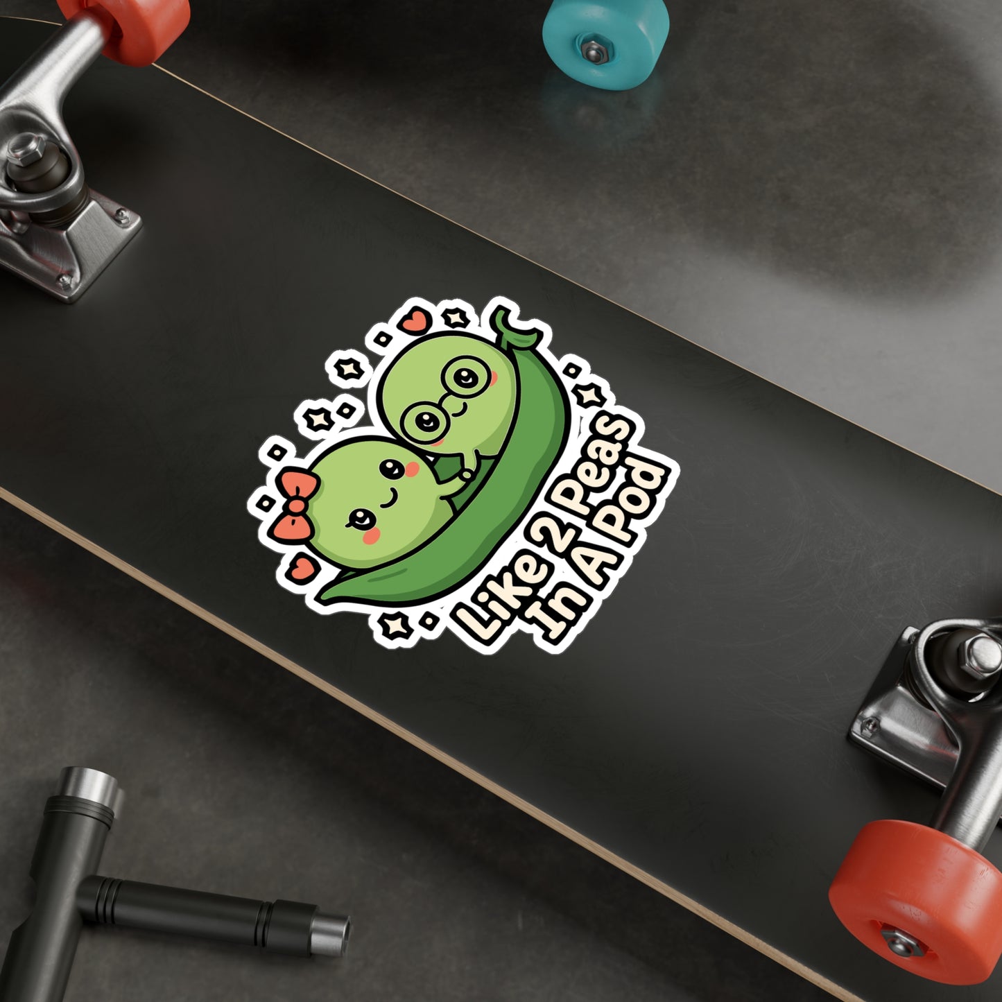 Peas Sticker "Like 2 Peas In A Pod" – Cute Beans & Pod Decals, Waterproof Vinyl for Laptop, Water Bottle, Durable & Removable