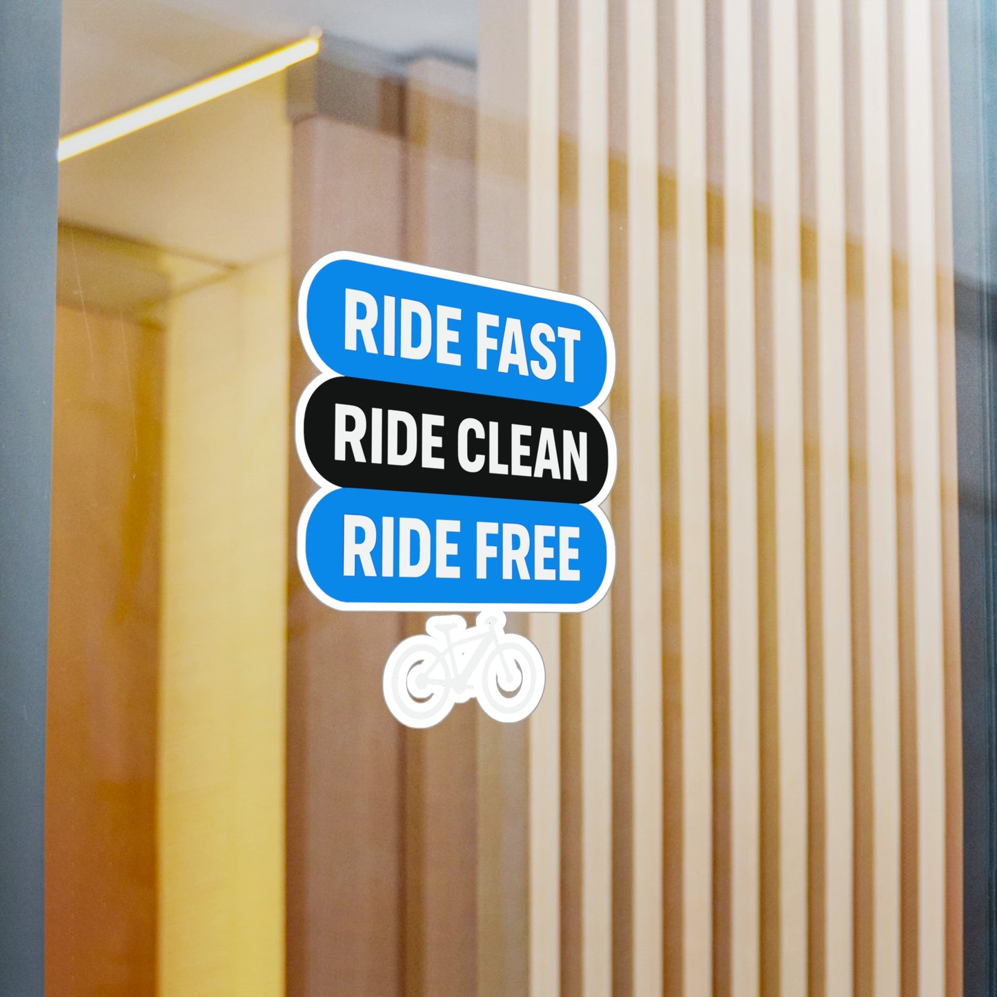 Mantra Sticker – "Ride Fast Ride Clean Ride Free" Minimalism Electric Mobility Decals, Waterproof Vinyl for Laptop or Bike