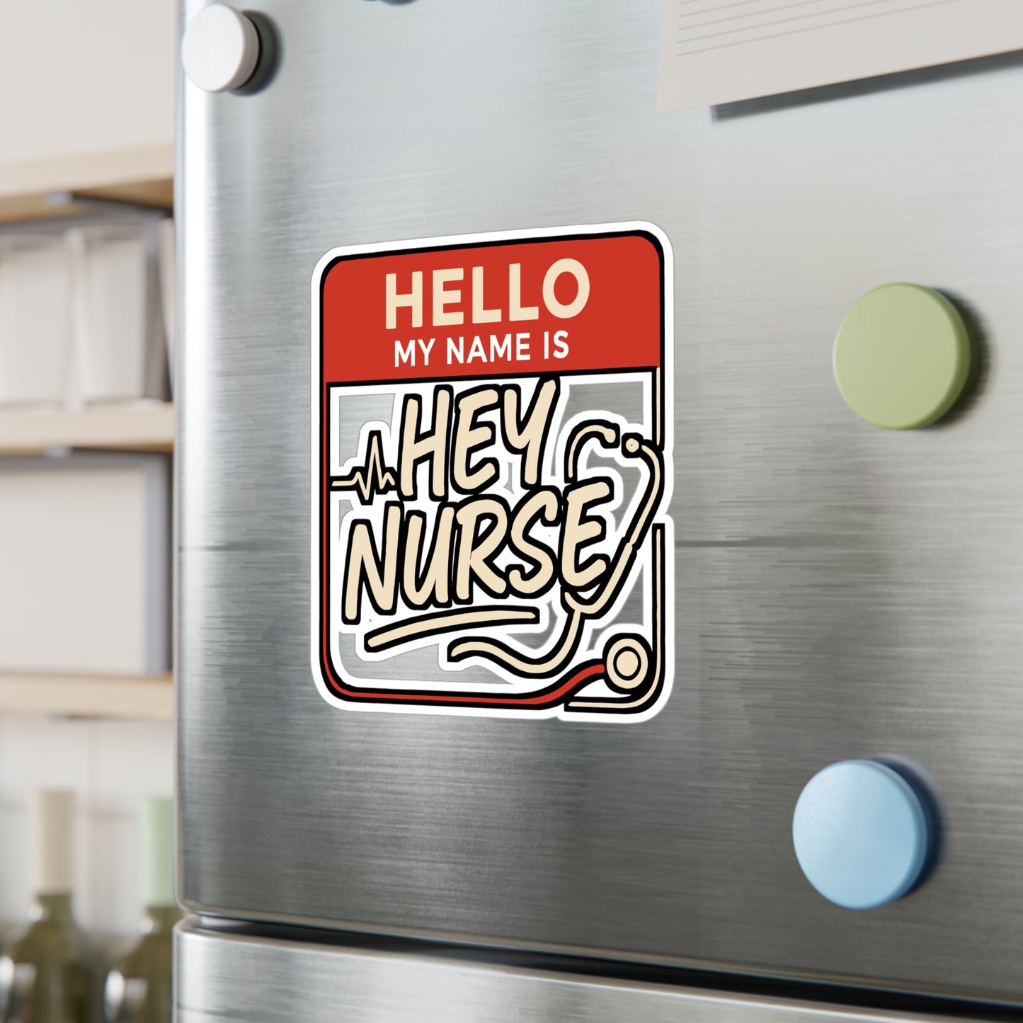 Hello My Name Is Hey Nurse – Nurse Sticker for Laptop or Water Bottle | Vinyl Night Shift Decal | Appreciation Gift