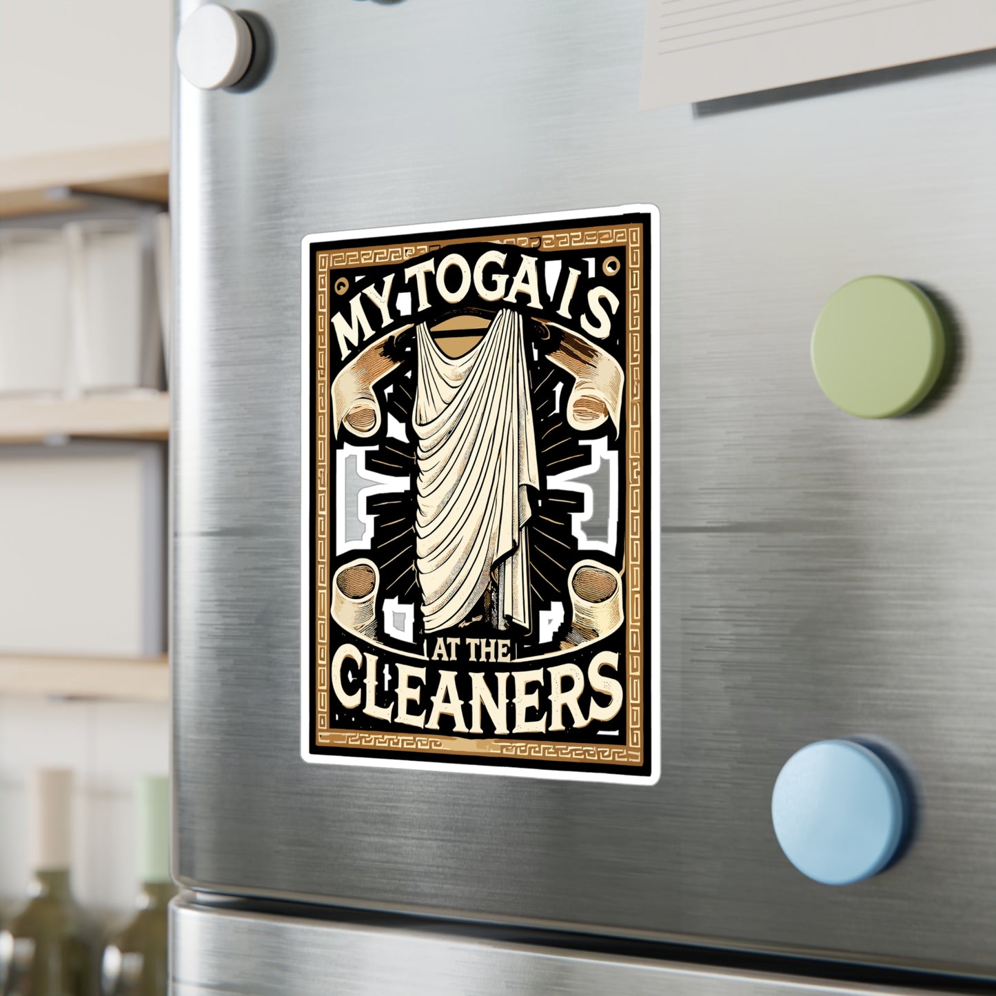 My Toga Is At The Cleaners - Toga Sticker for Laptop Sticker. Water Bottle Sticker, Vinyl Roman Decal - Toga Gift