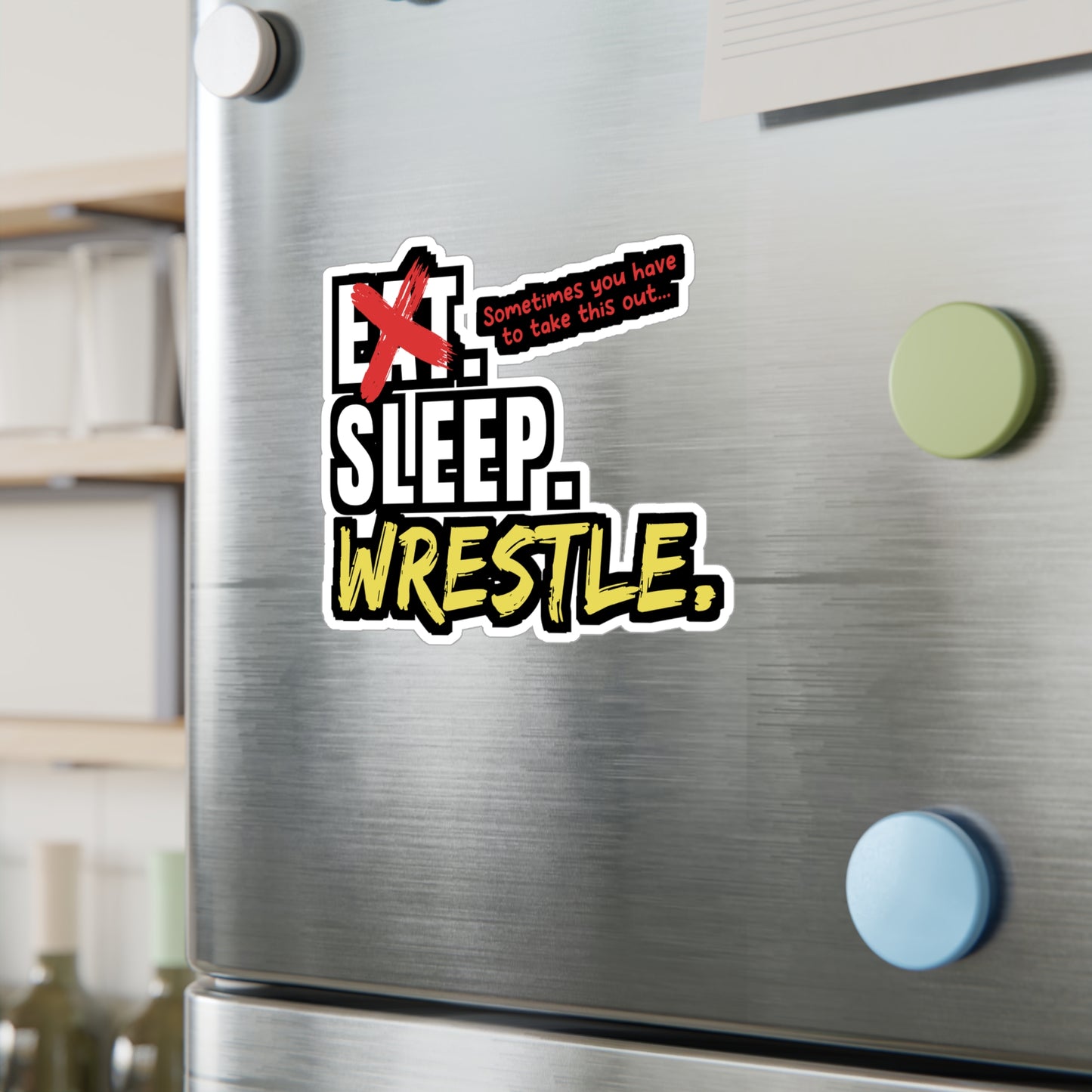 Eat Sleep Wrestle - Wrestle Sticker for Wall, Laptop, Window, Truck, Car Wrestle Gift Vinyl Wrestling Decal Sticker