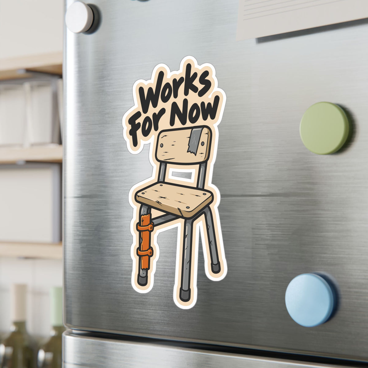 Upcycling Sticker – Works For Now Art for Sustainability and Recycling Fans, Decals for Laptop or Water Bottle