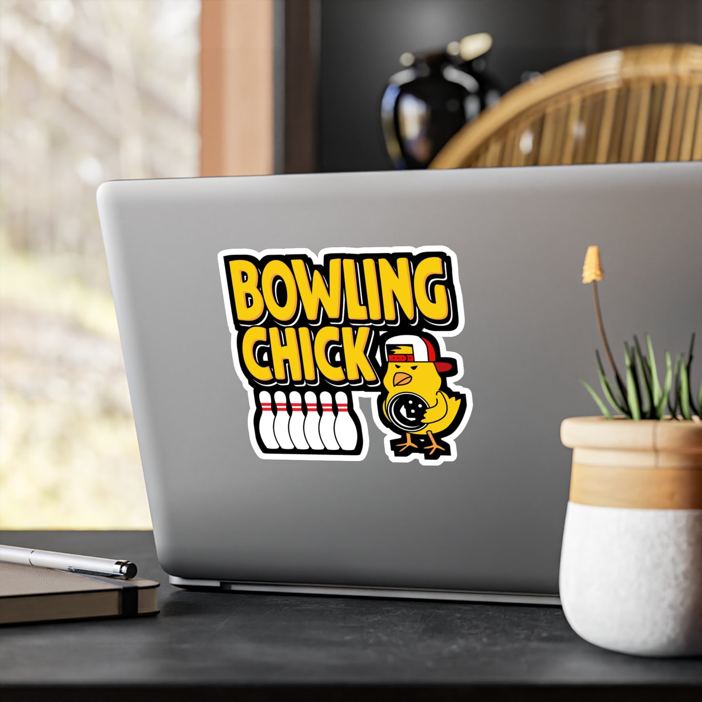 Bowling Chick - Bowling Sticker for Car Window Laptop Sticker. Water Bottle Sticker, Vinyl Ten-pin Decal, Spare Sticker - Bowling Gift