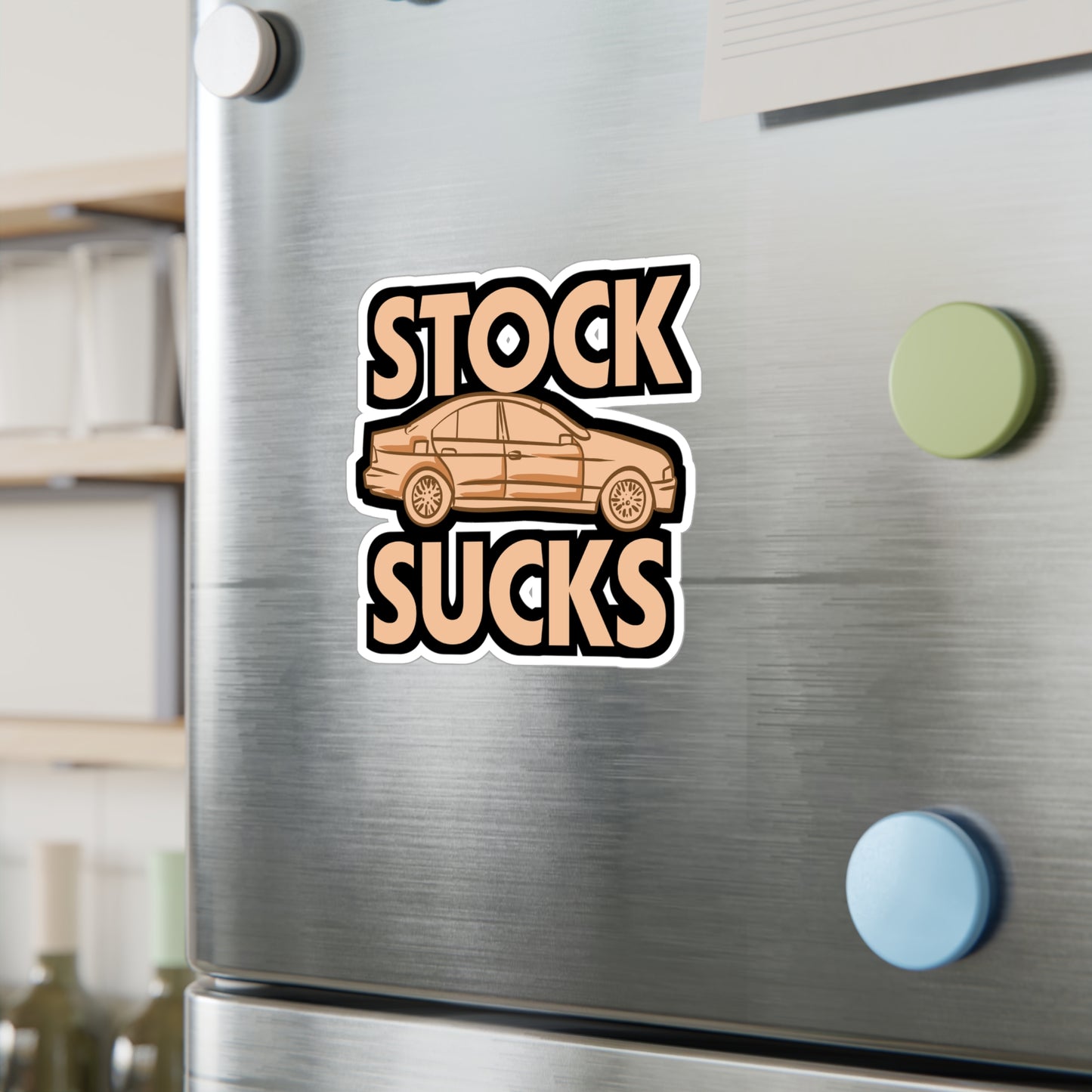 Stock Sucks - Stock Sticker for Car Window Laptop Sticker. Water Bottle Sticker, Vinyl Custom-built Decal, Engine Sticker - Stock Gift