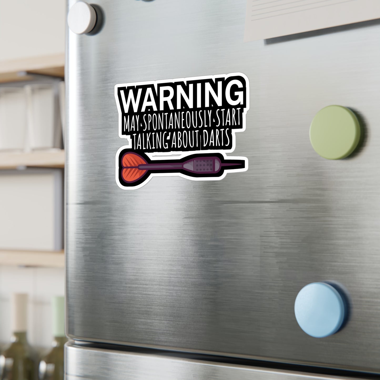 Warning May spontaneously start talking about darts - Darts Sticker for Wall, Laptop, Window, Truck, Car Darts Gift Vinyl Darts Decal Sticker