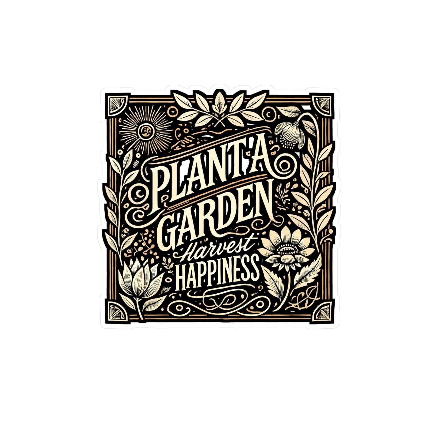 Plant A Garden Harvest Happiness – Gardening Sticker for Laptop or Water Bottle | Vinyl Decal, Nature Lover Gift