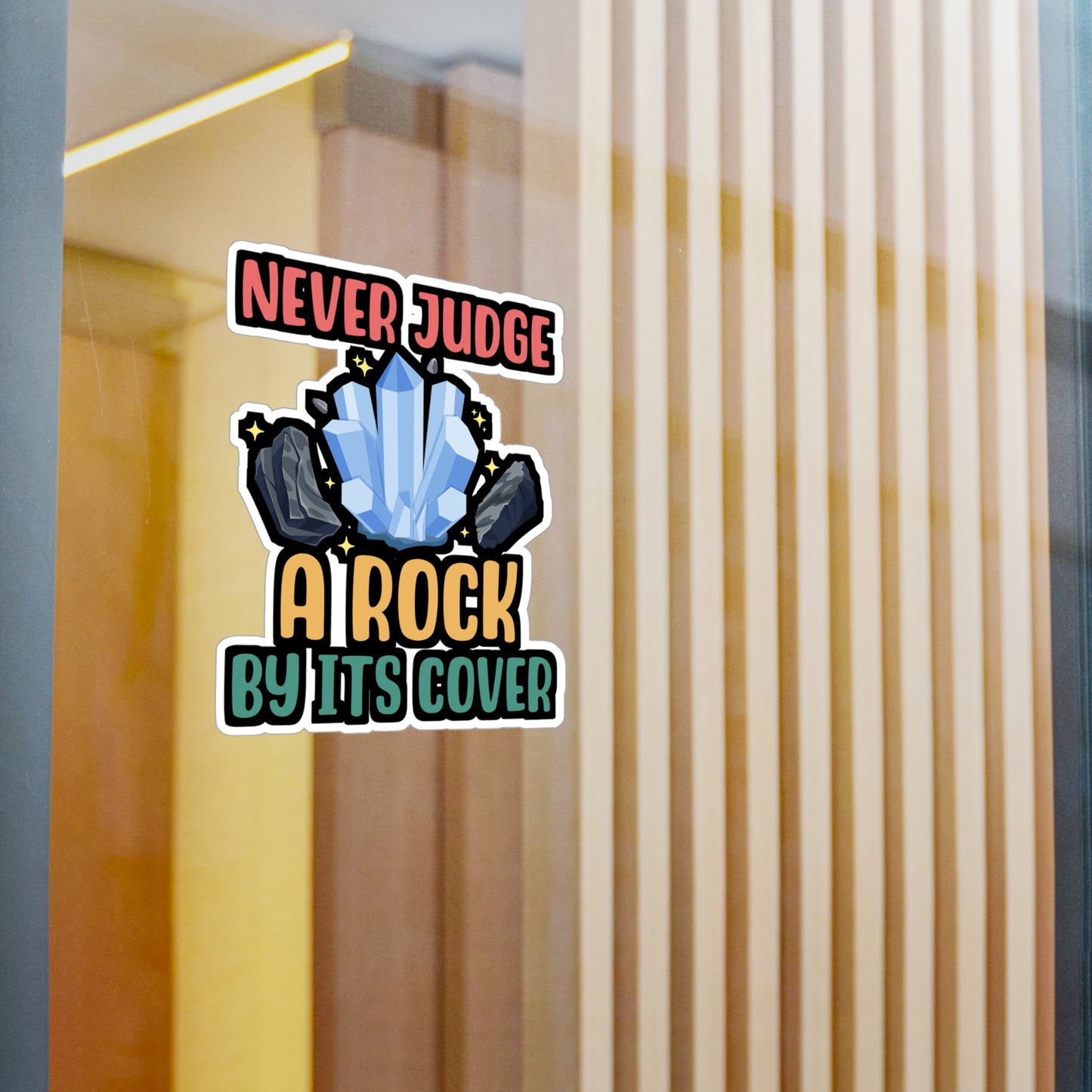 Never Judge A Rock By Its Cover - Geology Sticker for Laptop Sticker. Water Bottle Sticker, Vinyl Geologist Decal - Geology Gift