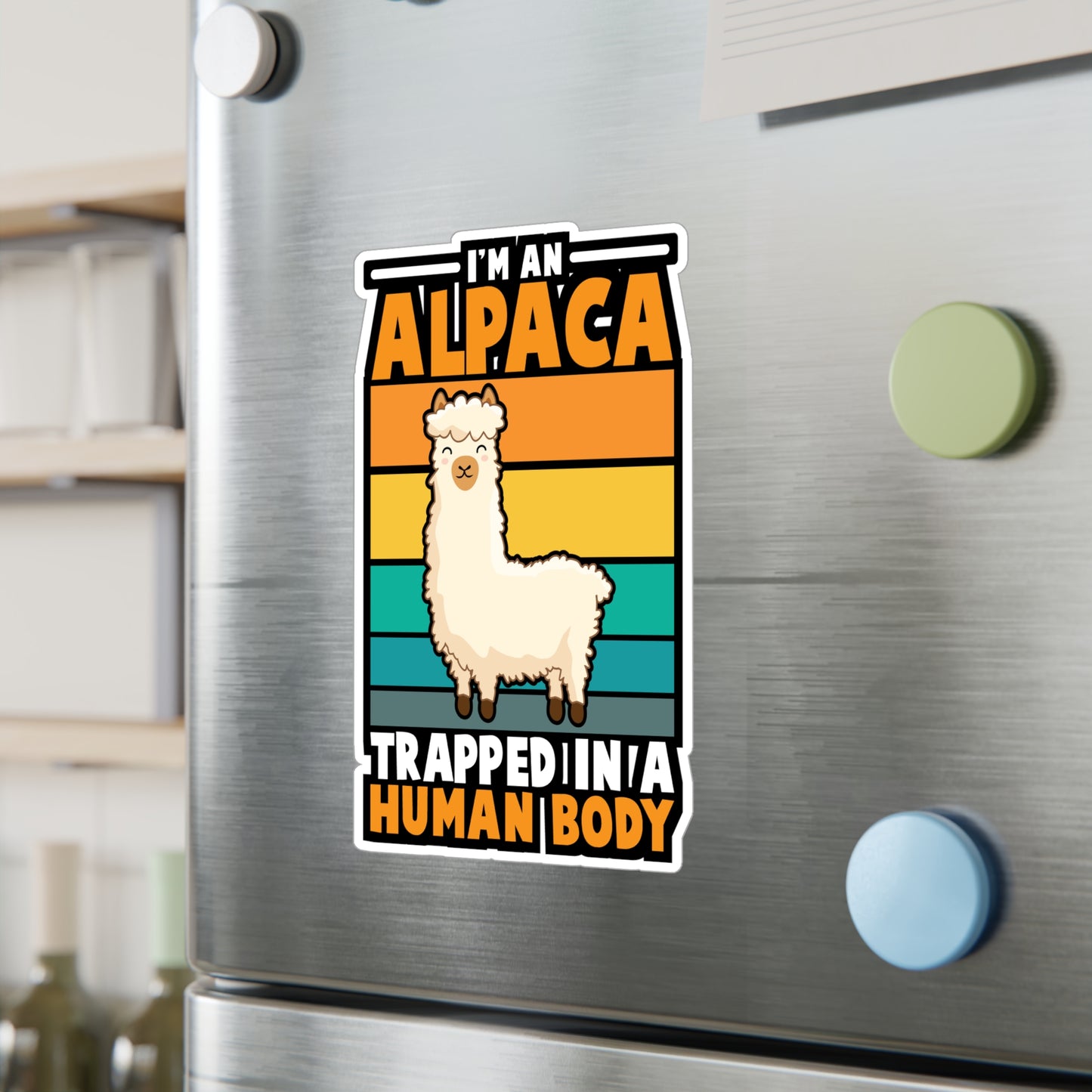 I'm an Alpaca Trappped In A Human Body - Alpaca Sticker for Laptop Sticker. Water Bottle Sticker, Vinyl Alpacas Decal - Alpaca Gift