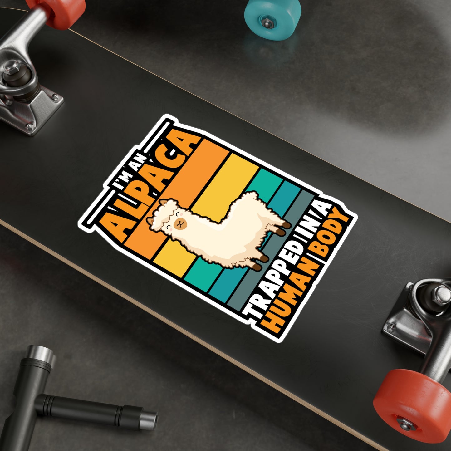 I'm an Alpaca Trappped In A Human Body - Alpaca Sticker for Laptop Sticker. Water Bottle Sticker, Vinyl Alpacas Decal - Alpaca Gift