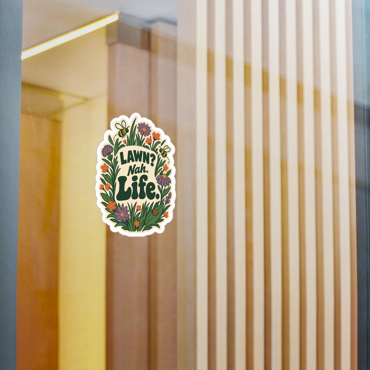 Plants Sticker – Lawn? Nah. Life. Dandelion Decals for Laptop and Water Bottle, Nature-Inspired Friendship Gift