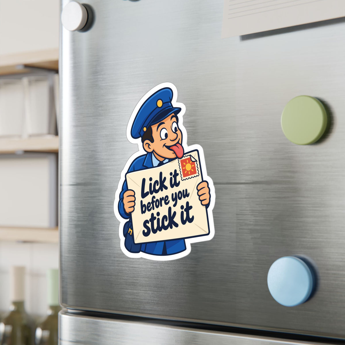 Postal Worker Sticker “Lick It Before You Stick It” – Waterproof Vinyl Decals for Mailbox, Laptop