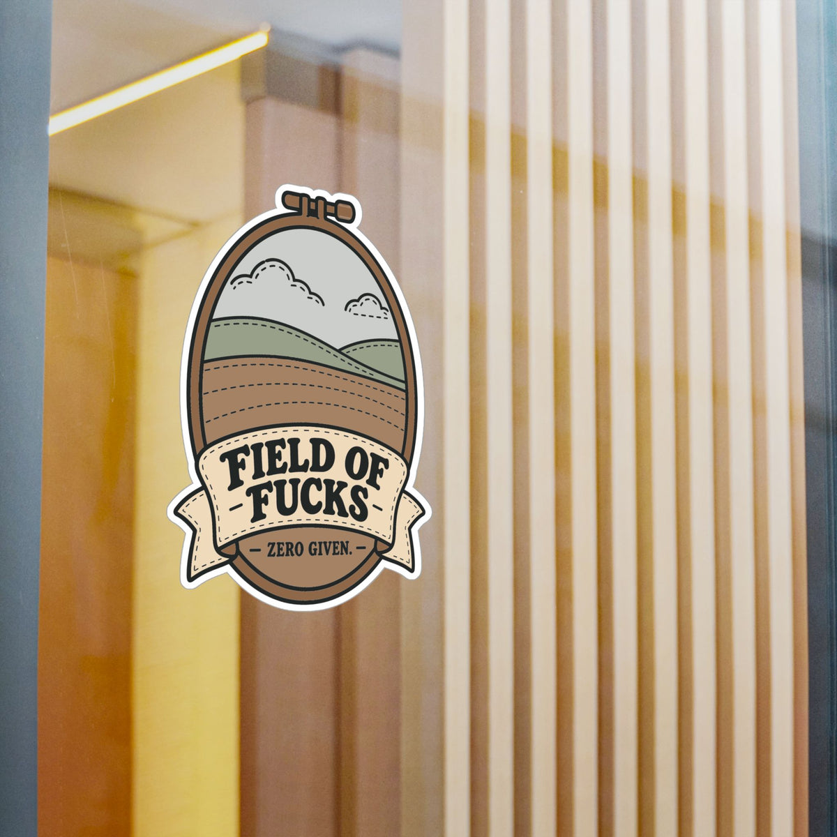 Embroidery Sticker - Field Of Fucks Design for Needlework and Stitching Fans, Crafting Decals for Laptop or Water Bottle